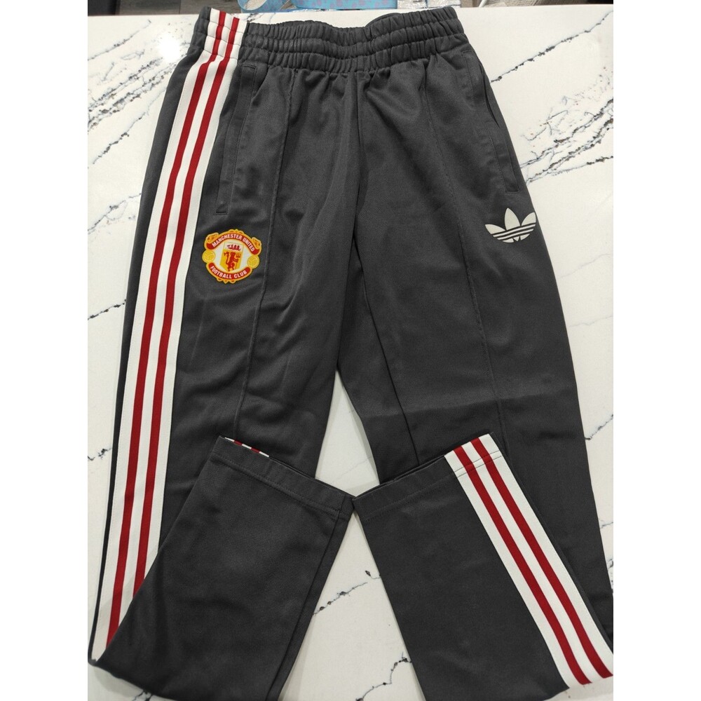 Adidas Manchester United FC OG Track Pants Mens Size Small Beckenbauer Grey